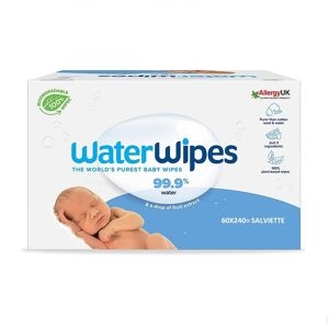 Waterwipes Original Salviette Senza Plastica Per Bebè, 240 Unità, 4 Confezioni, 
